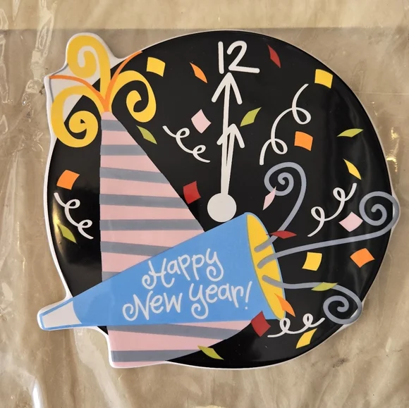 RETIRED Coton Colors Happy Everything BIG Attachment New Year Clock - Picture 1 of 2